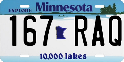 MN license plate 167RAQ