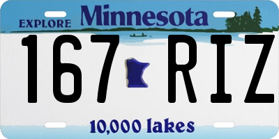 MN license plate 167RIZ