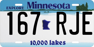 MN license plate 167RJE
