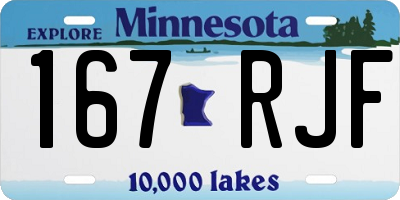 MN license plate 167RJF
