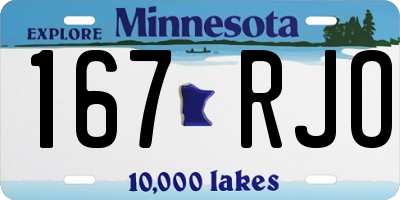 MN license plate 167RJO