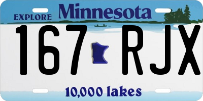 MN license plate 167RJX