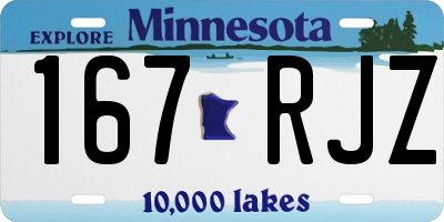 MN license plate 167RJZ