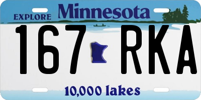 MN license plate 167RKA
