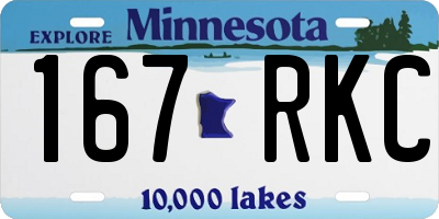 MN license plate 167RKC