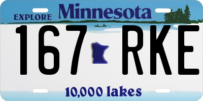 MN license plate 167RKE