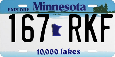 MN license plate 167RKF