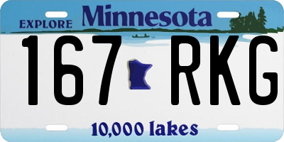 MN license plate 167RKG