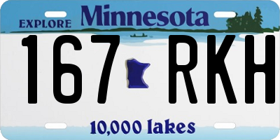 MN license plate 167RKH