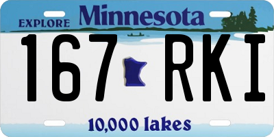 MN license plate 167RKI