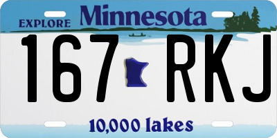 MN license plate 167RKJ