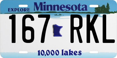 MN license plate 167RKL