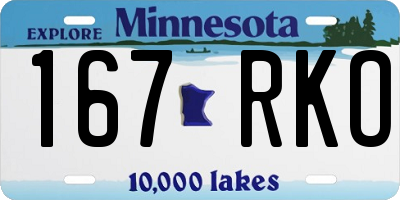 MN license plate 167RKO