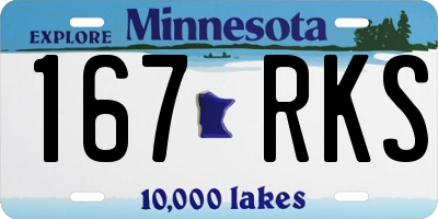MN license plate 167RKS