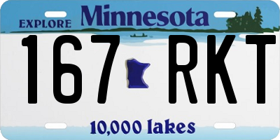 MN license plate 167RKT