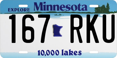 MN license plate 167RKU