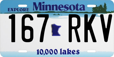 MN license plate 167RKV