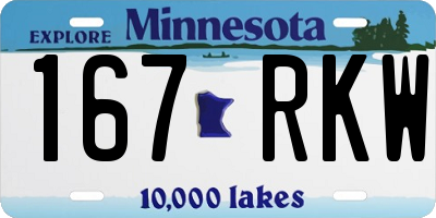 MN license plate 167RKW
