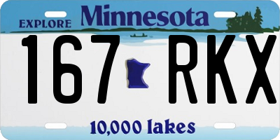 MN license plate 167RKX