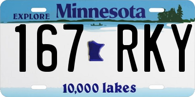 MN license plate 167RKY