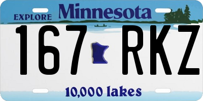 MN license plate 167RKZ