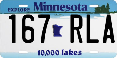 MN license plate 167RLA