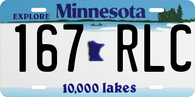 MN license plate 167RLC