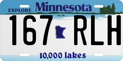 MN license plate 167RLH