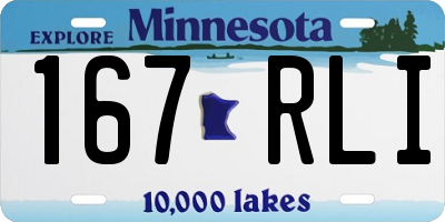 MN license plate 167RLI