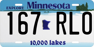 MN license plate 167RLO