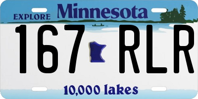 MN license plate 167RLR