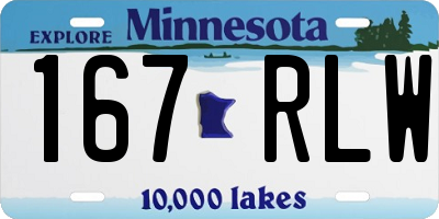 MN license plate 167RLW