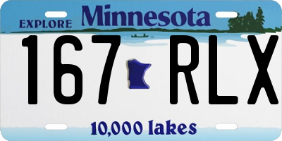 MN license plate 167RLX