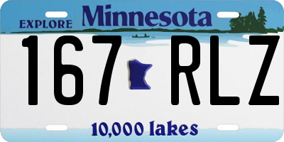 MN license plate 167RLZ