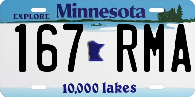 MN license plate 167RMA