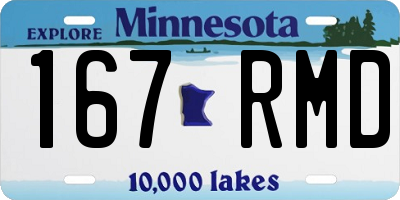 MN license plate 167RMD