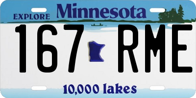 MN license plate 167RME