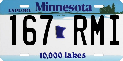 MN license plate 167RMI