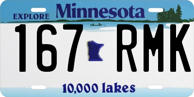 MN license plate 167RMK