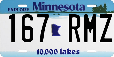 MN license plate 167RMZ