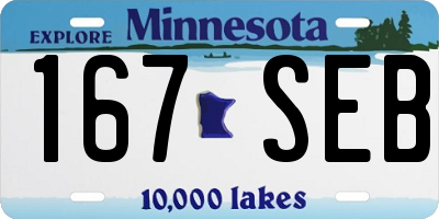MN license plate 167SEB