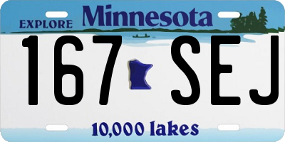 MN license plate 167SEJ