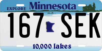 MN license plate 167SEK