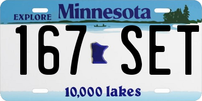 MN license plate 167SET