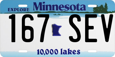 MN license plate 167SEV