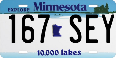 MN license plate 167SEY