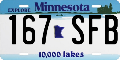MN license plate 167SFB