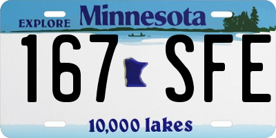MN license plate 167SFE