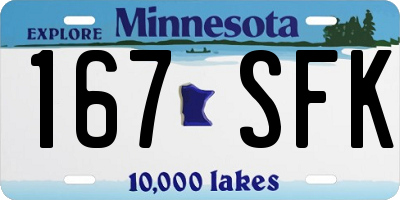 MN license plate 167SFK