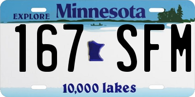 MN license plate 167SFM